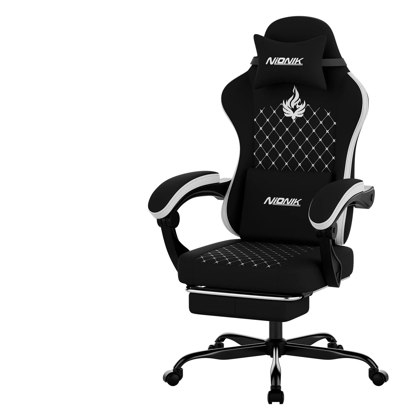 Gaming Chair with Footrest, Ergonomic Computer Chair with Headrest and Lumbar Support,Office Chair with Linkage Armrests