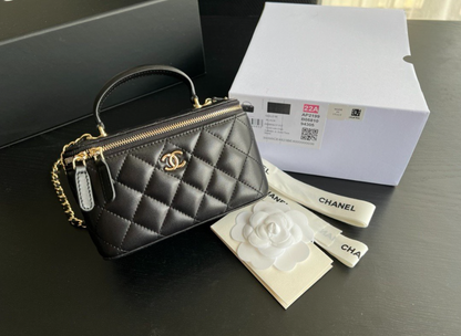 Iconic & Irresistible — Chanel Black Quilted Vanity Mini Crossbody with Gold Hardware