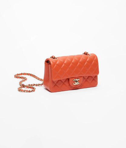 Bold & Beautiful — Chanel Lambskin & Gold-Tone Metal Bag in Dark Orange