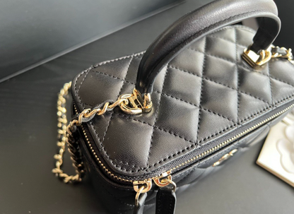 Iconic & Irresistible — Chanel Black Quilted Vanity Mini Crossbody with Gold Hardware