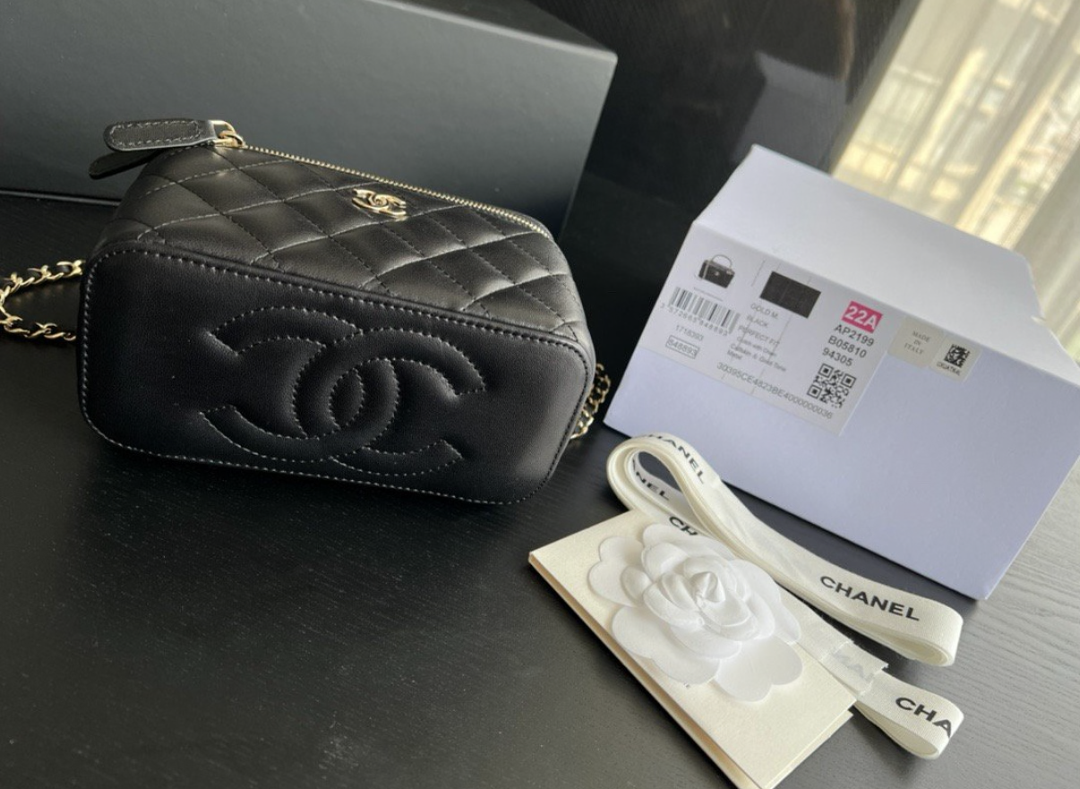 Iconic & Irresistible — Chanel Black Quilted Vanity Mini Crossbody with Gold Hardware