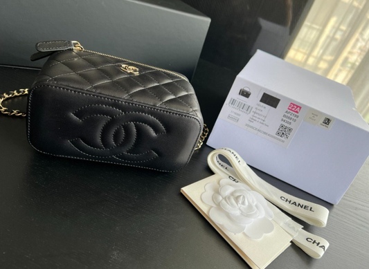 Iconic & Irresistible — Chanel Black Quilted Vanity Mini Crossbody with Gold Hardware