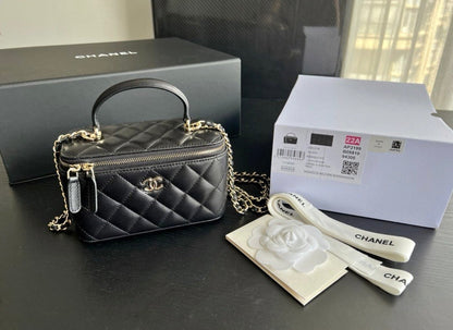 Iconic & Irresistible — Chanel Black Quilted Vanity Mini Crossbody with Gold Hardware