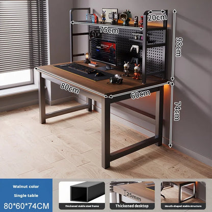 Small Bedroom Study Desk Hutch All in One Combination Desktop Computer Hole Board Gaming Table