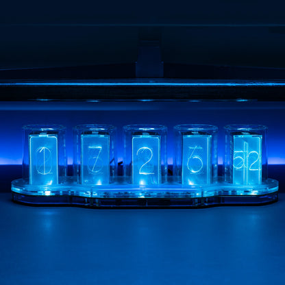 LED Light Nixie Tube Clock Simulation Gift Digital RGB 7 Colors 6 Display Modes Acrylic Glow Home Gaming Table Decoration Timer