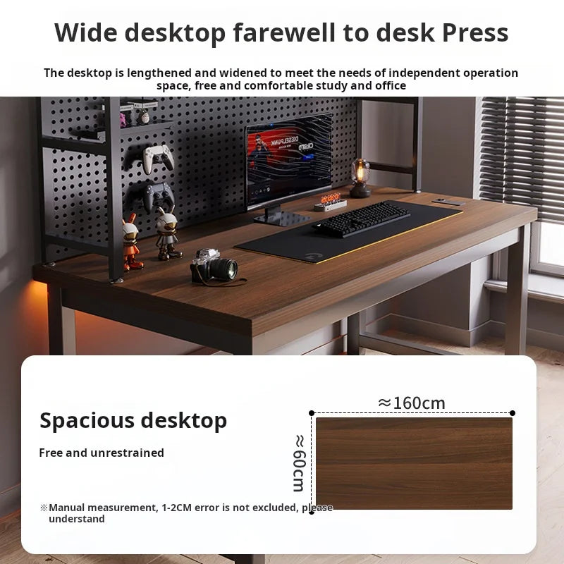 Small Bedroom Study Desk Hutch All in One Combination Desktop Computer Hole Board Gaming Table