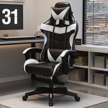 Professional Gaming Chair for PC with Adjustable Headrest and Lumbar Support, Suitable for Home and Internet Cafe