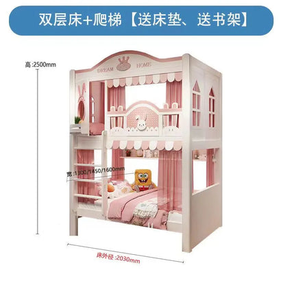 Baby Crib Bassinet, Childrens Toddler Bunk Bed, Montessori Trundle Princess Wooden Hut, Mezzanine Cradle Camas Ninos