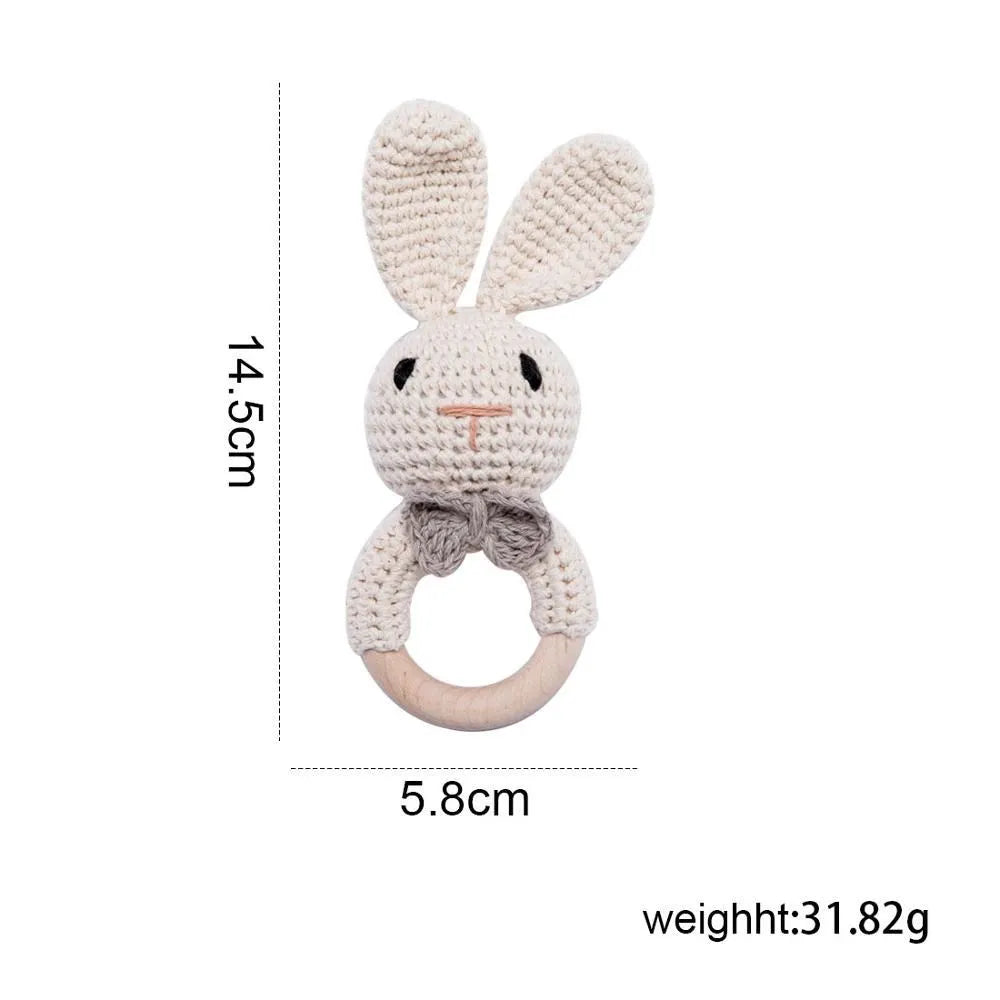 Soft Appease Towel Baby Rattle Crochet Animals Toy Soothe Reassure Sleeping Blankie Towel Lathe Hanging Educational Toddler Toys