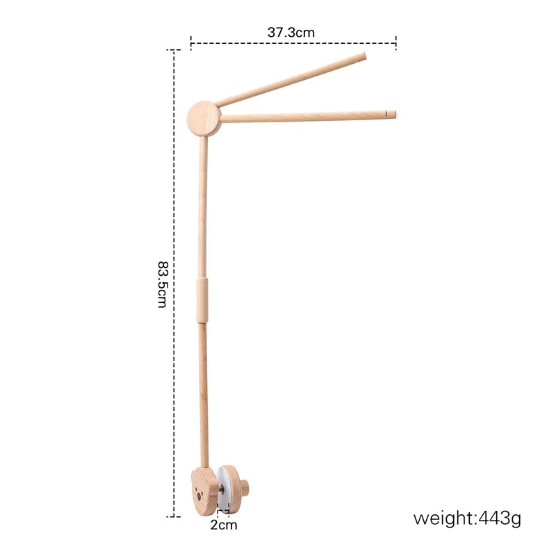 Baby Wooden Crib Mobile Bed Bell Hanging Rattle Toy Newborn Music Box Bed Bell Hanging Toys Holder Bracket Infant Crib Baby Gift