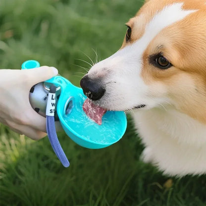 285ML Leak-Proof Feeder Dogs Bottle,Portable Dog Drinker 2-in-1 Stainless Steel Silicon Lightweight Travel Pet Supplies