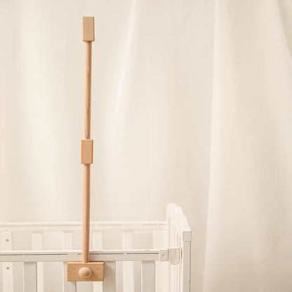 Baby Wooden Crib Mobile Bed Bell Hanging Rattle Toy Newborn Music Box Bed Bell Hanging Toys Holder Bracket Infant Crib Baby Gift