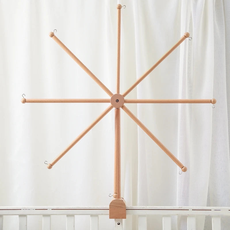 Baby Wooden Crib Mobile Bed Bell Hanging Rattle Toy Newborn Music Box Bed Bell Hanging Toys Holder Bracket Infant Crib Baby Gift