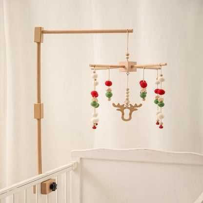 Baby Wooden Crib Mobile Bed Bell Hanging Rattle Toy Newborn Music Box Bed Bell Hanging Toys Holder Bracket Infant Crib Baby Gift