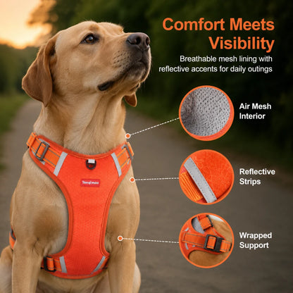 Adjustable Reflective Dog Harness Breathable Pet Vest with Handle Tactical Chest Strap Harness for Outdoor Use Puppy Supplies