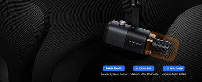 NearStream USB XLR Dynamic Microphone Boom Arm Professional PC Mic for Gaming Studio Set Podcast Recording Streaming Microphone