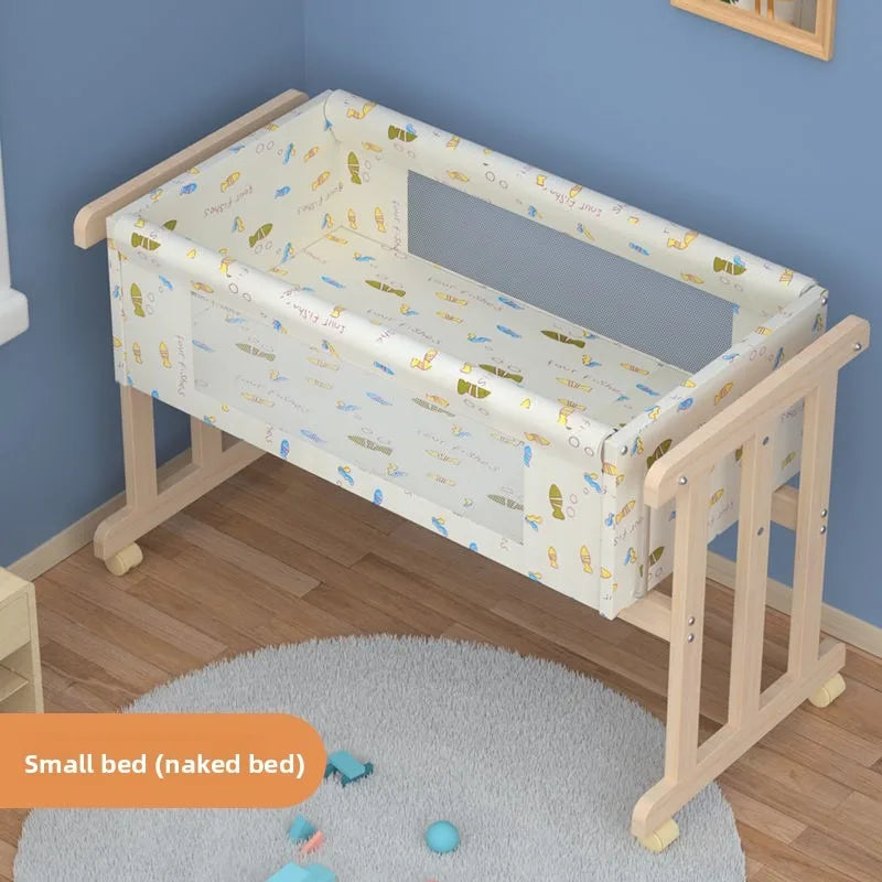 85Cm long simple solid wood baby crib