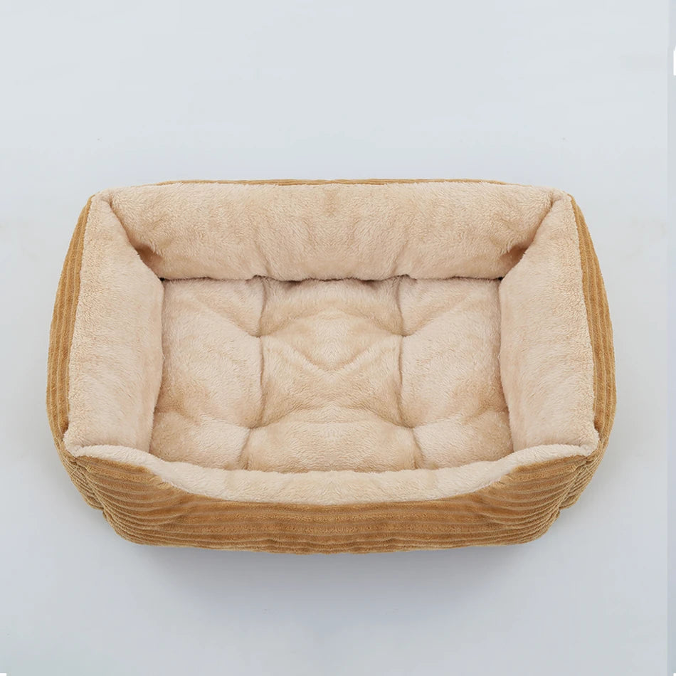 Bed for Dog Cat Pet Square Plush Kennel Medium Small Dog Sofa Bed Cushion Pet Calming Dog Bed House Pet Supplies Winter