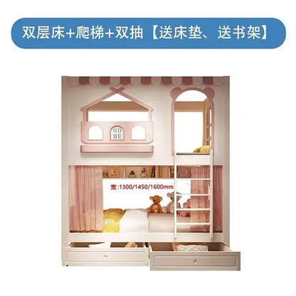 Baby Crib Bassinet, Childrens Toddler Bunk Bed, Montessori Trundle Princess Wooden Hut, Mezzanine Cradle Camas Ninos