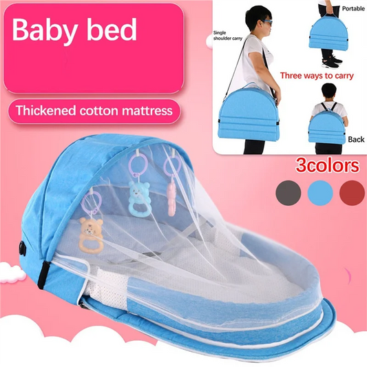 Portable Folding Baby Crib With Net And Awning Nest Baby Bed For Camping Infant Bed Bassinet For Baby