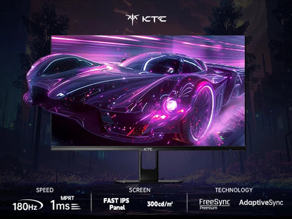 KTC Gaming Monitor 27 inch 180hz 1ms | Fast IPS Screen 1080p Monitor|2 x HDMI 2.0 &1 x Display Port 1.4 | Support Freesync and W