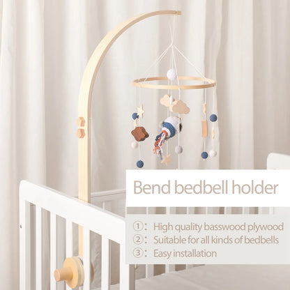Baby Wooden Crib Mobile Bed Bell Hanging Rattle Toy Newborn Music Box Bed Bell Hanging Toys Holder Bracket Infant Crib Baby Gift