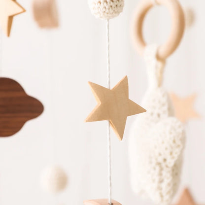 Baby Wooden Crib Mobile Bed Bell Hanging Rattle Toy Newborn Music Box Bed Bell Hanging Toys Holder Bracket Infant Crib Baby Gift