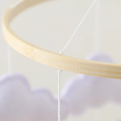 Wooden Crib Mobile Baby Bed Bell Rattle Toy Soft Felt Cartoon Bear Mobile bracket Newborn Music Box Bed Bell Hanging Bracket Toy