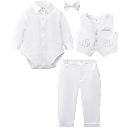 Baby Boy Christening Outfit Infant Baptism Easter Blessing Suit Toddler Wedding Chritmas Xmas Formal Ring Bearer Clothes Set