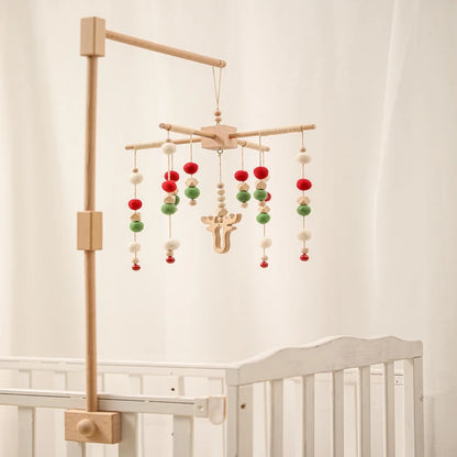 Baby Wooden Crib Mobile Bed Bell Hanging Rattle Toy Newborn Music Box Bed Bell Hanging Toys Holder Bracket Infant Crib Baby Gift