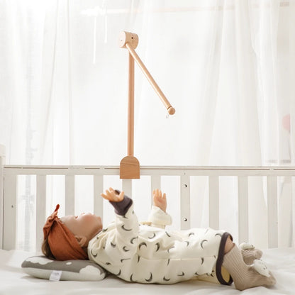 Baby Wooden Crib Mobile Bed Bell Hanging Rattle Toy Newborn Music Box Bed Bell Hanging Toys Holder Bracket Infant Crib Baby Gift