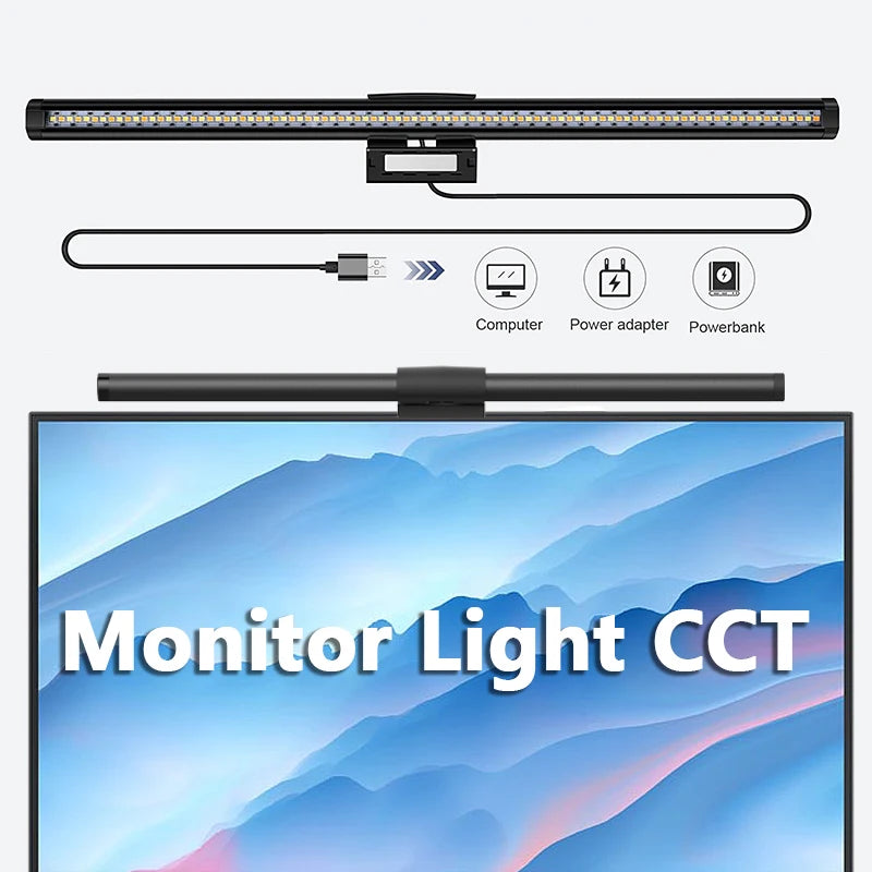 RGB 30cm Monitor Hanging Lamp – Stepless Dimmable LED Screen Bar for Work & Gaming & Study