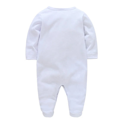 Newborn Baby Boys Romper Royal Crown Prince 100% Cotton Clothing Set with Cap Gloves Infant Girl One-Pieces Footies Sleepsuits