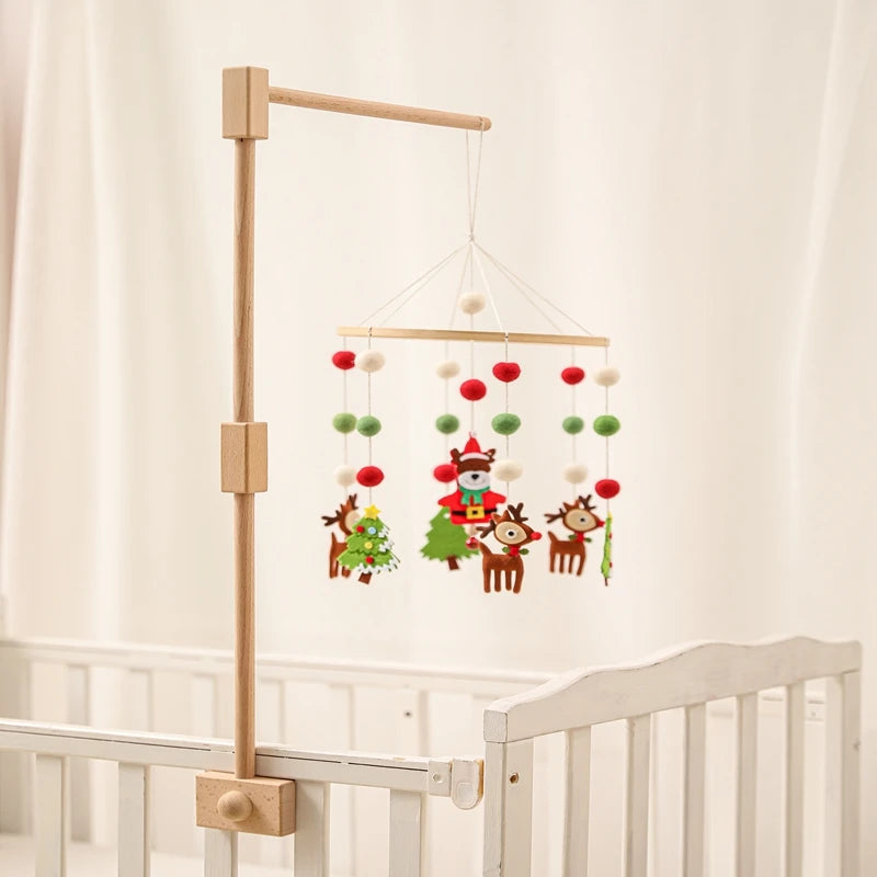 Baby Wooden Crib Mobile Bed Bell Hanging Rattle Toy Newborn Music Box Bed Bell Hanging Toys Holder Bracket Infant Crib Baby Gift