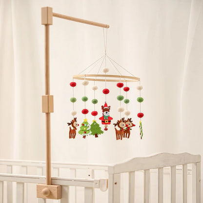 Baby Wooden Crib Mobile Bed Bell Hanging Rattle Toy Newborn Music Box Bed Bell Hanging Toys Holder Bracket Infant Crib Baby Gift