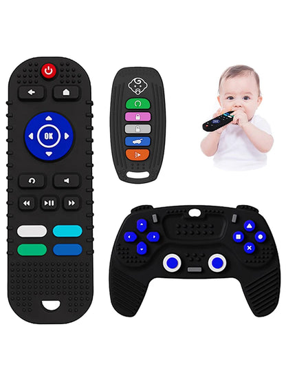 Silicone Baby Teething Toys BPA Free TV Remote Control Shape Teething Toys Chew Relief Soothe Babies Gums for Babies Toddlers