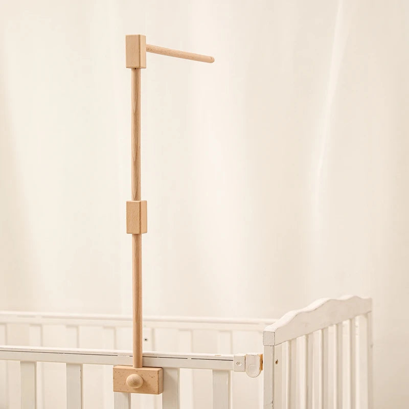 Baby Wooden Crib Mobile Bed Bell Hanging Rattle Toy Newborn Music Box Bed Bell Hanging Toys Holder Bracket Infant Crib Baby Gift