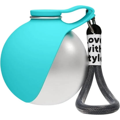 285ML Leak-Proof Feeder Dogs Bottle,Portable Dog Drinker 2-in-1 Stainless Steel Silicon Lightweight Travel Pet Supplies