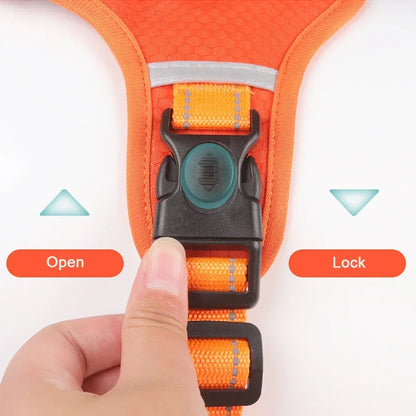Adjustable Reflective Dog Harness Breathable Pet Vest with Handle Tactical Chest Strap Harness for Outdoor Use Puppy Supplies