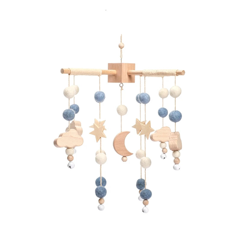Baby Wooden Crib Mobile Bed Bell Hanging Rattle Toy Newborn Music Box Bed Bell Hanging Toys Holder Bracket Infant Crib Baby Gift