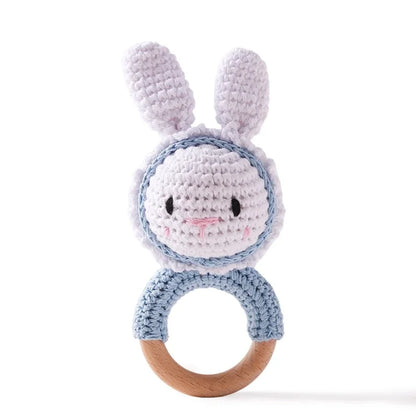 1Pc Customized Baby Teether Wooden Bracelet Crochet Rattle Toys BPA Free Crochet Lemon Bunny Rodent Rattle Newborn Toys Gift