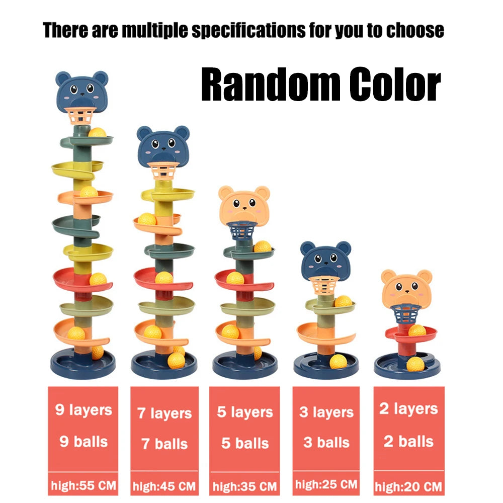 Baby Toys Rolling Ball Pile Tower Early Educational Toy For Babies Rotating Track Educational Baby Gift Stacking Toy For Kids