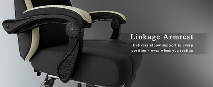 Ergonomic Gaming Chair with Individually Wrapped Spring Cushioning Breathable Fabric Adjustable Lumbar Support for