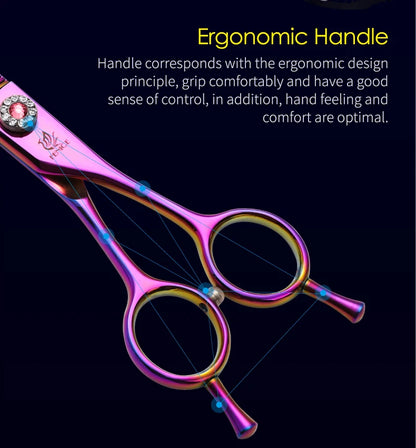 Fenice High-end 7.25 inch Professional Pet Dog Grooming Scissors Curved Thinning Chunker Shears for tijeras peluquería canina