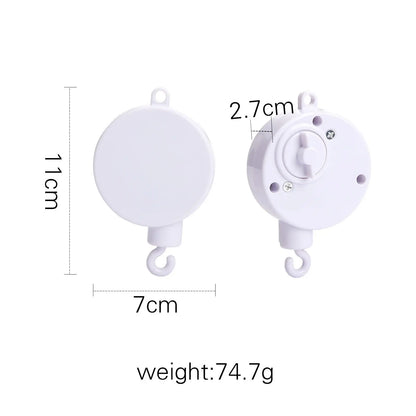 Wooden Crib Mobile Baby Bed Bell Rattle Toy Soft Felt Cartoon Bear Mobile bracket Newborn Music Box Bed Bell Hanging Bracket Toy