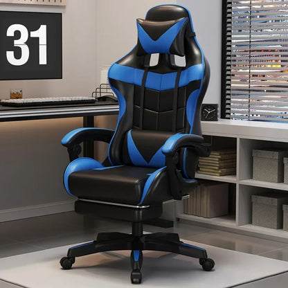 Professional Gaming Chair for PC with Adjustable Headrest and Lumbar Support, Suitable for Home and Internet Cafe
