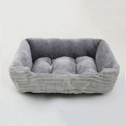 Bed for Dog Cat Pet Square Plush Kennel Medium Small Dog Sofa Bed Cushion Pet Calming Dog Bed House Pet Supplies Winter