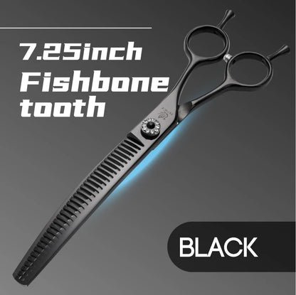 Fenice High-end 7.25 inch Professional Pet Dog Grooming Scissors Curved Thinning Chunker Shears for tijeras peluquería canina