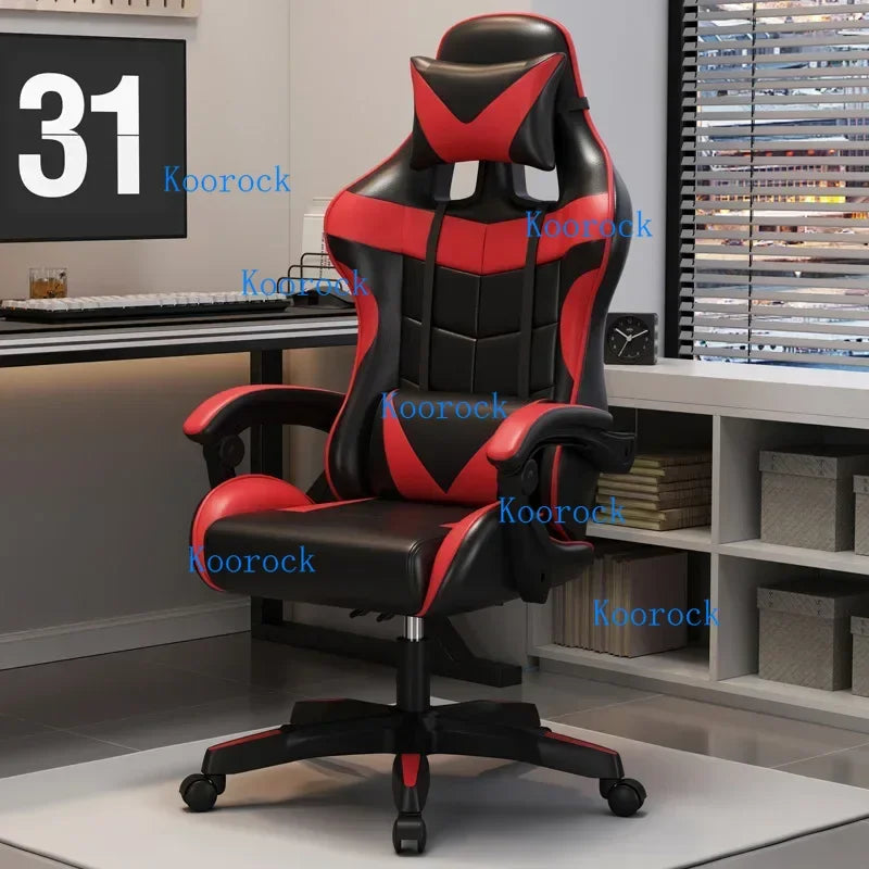 Professional Gaming Chair for PC with Adjustable Headrest and Lumbar Support, Suitable for Home and Internet Cafe
