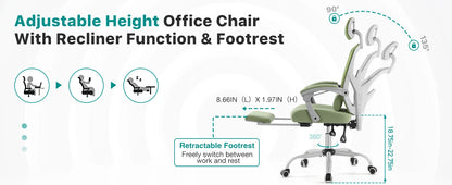 JHK Ergonomic Reclining High Back Mesh Living Room Rocking Gaming Chair Computer Desk Swivel Rolling  Lumbar Support Pillow